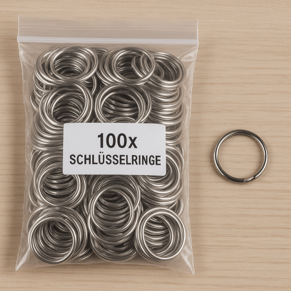 100x Schlüsselringe Ø8mm, 10mm, 15mm, 20mm, 25mm, 30mm, Key Ring Schlüsselring Ø10mm