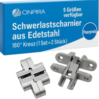 2x Edelstahl 180 Grad Kreuz Schwerlastscharnier verdeckte...