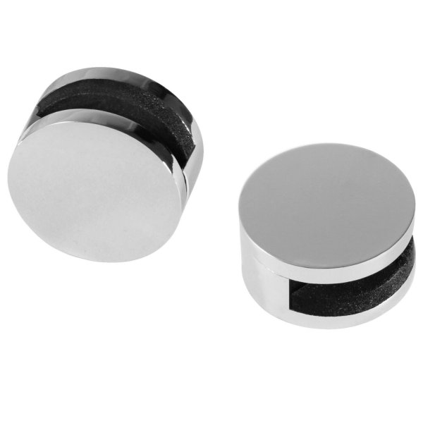 4x Spiegelhalter Ø27x14mm Glashalter 4-6mm in 2 Oberflächen auswählbar Edelstahl-Optik oder Chrom Modell: Chrom
