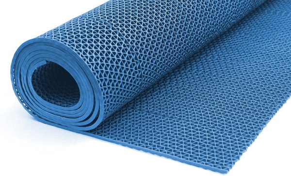 Bodenmatte Blau Meterware 90 oder 120 cm zum auswählen Saunaläufer Duschmatte Antirutschmatte 90cm