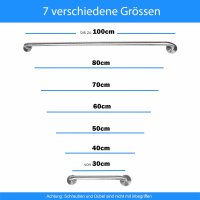 Edelstahl Handtuchhalter Handtuchstange Badetuchhalter Bad Handtuch Halter Chrom 40cm Gebürstet