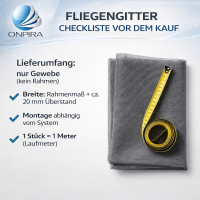Fliegennetz Weiss aus Fiberglas Meterware Fliegengitter von 80-150cm in 3 Farben 100cm