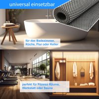 Bodenmatte Grau Meterware 90 oder 120 cm zum auswählen Saunaläufer Duschmatte Antirutschmatte