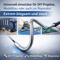 Schwanenhals Mikrofon Verlängerung Kabelschutz Ersatzteil Alarmanlage Kabel 200mm