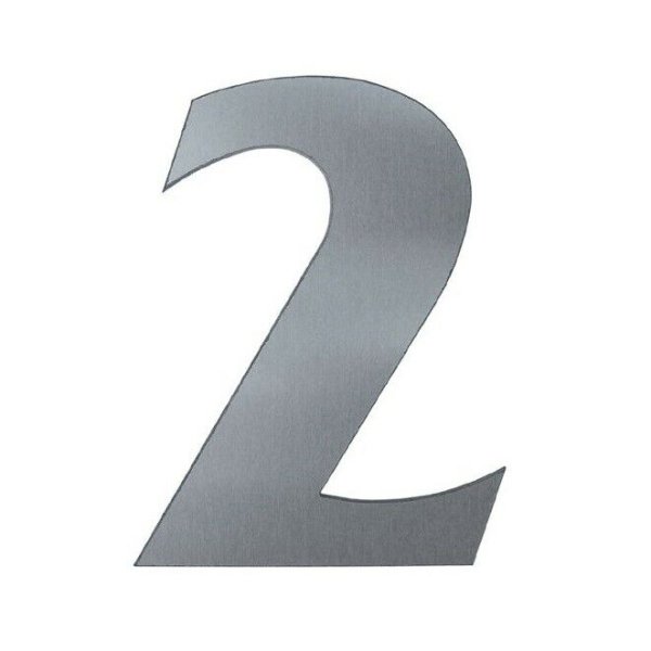V2A Edelstahl Hausnummer Zahlen Ziffer Türnummer Hausnummern Haus Nr. Buchstabe 2 - 120mm