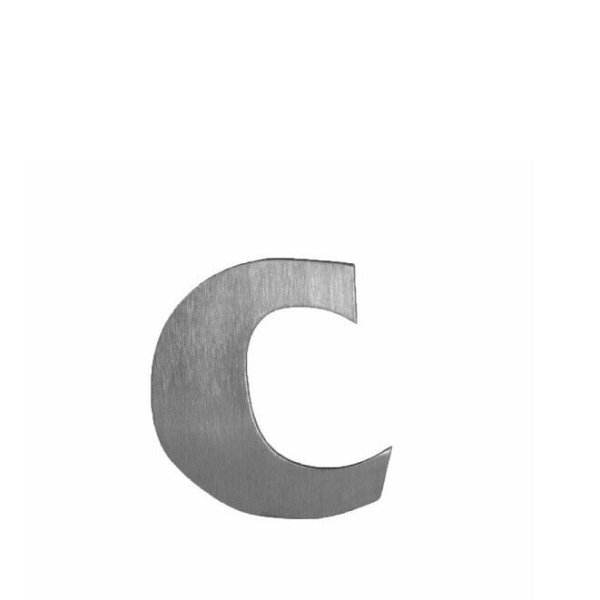 V2A Edelstahl Hausnummer Zahlen Ziffer Türnummer Hausnummern Haus Nr. Buchstabe c - 78mm