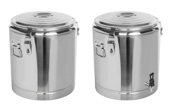 Profi Gastro Edelstahl Thermotransportbehälter mit Druckausgleichsventil von 10-50 Liter auswählbar