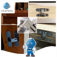 2x Edelstahl 180° Kreuz Schwerlastscharnier verdeckte Montage Scharnier Schwarz 70kg