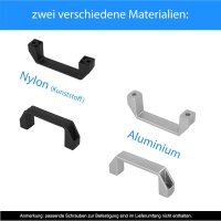 Tragegriff Haltegriff Hand Griff Kunststoffgriff Handgriff Schwarz Silber Tür Aluminium 120mm