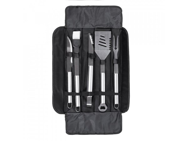 BBQ Grill Werkzeug 6 / 11 teilig Set Zange, Gabel, Wender in Tragetasche NEU 6 teiliges Set