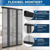 Fliegengitter teleskopierbar Türbreite von 70-100cm Insektenschutz Vorhang Magnetvorhang Moskitonetz