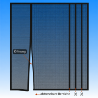 XXL Magnetvorhang 160-190x210cm Fliegengitter Magnet Insektenschutz Moskitonetz