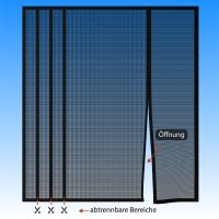 XXL Magnetvorhang 160-190x210cm Fliegengitter Magnet Insektenschutz Moskitonetz