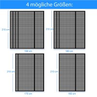 XXL Magnetvorhang 160-190x210cm Fliegengitter Magnet Insektenschutz Moskitonetz