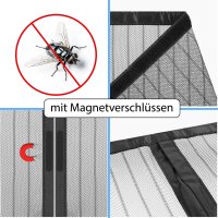 XXL Magnetvorhang 160-190x210cm Fliegengitter Magnet Insektenschutz Moskitonetz