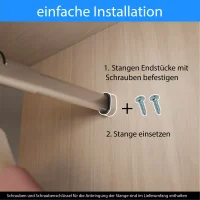 ONPIRA® Edelstahl Schrankrohr ausziehbar 41- 130 cm Teleskopstange Kleiderstange