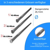 ONPIRA® Edelstahl Schrankrohr ausziehbar 41- 130 cm Teleskopstange Kleiderstange 61 - 90cm