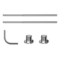 Edelstahl Eck Duschvorhang Stange Teleskopierbar Winkel L-Form selbstklebend Schraubversion Edelstahl 90x90cm