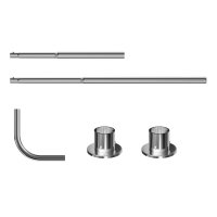 Edelstahl Eck Duschvorhang Stange Teleskopierbar Winkel L-Form selbstklebend Schraubversion Edelstahl 90x180cm