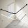 Edelstahl Eck Duschvorhang Stange Teleskopierbar Winkel L-Form selbstklebend Schraubversion Edelstahl 90x180cm