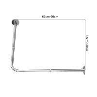 Edelstahl Eck Duschvorhang Stange Teleskopierbar Winkel...