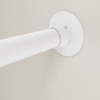 Edelstahl Eck Duschvorhang Stange Teleskopierbar Winkel L-Form selbstklebend Selbstklebend Schwarz 90x90cm