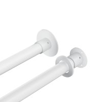 Edelstahl Eck Duschvorhang Stange Teleskopierbar Winkel L-Form selbstklebend Selbstklebend Weiß 90x90cm