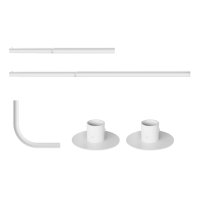Edelstahl Eck Duschvorhang Stange Teleskopierbar Winkel L-Form selbstklebend Selbstklebend Weiß 90x180cm