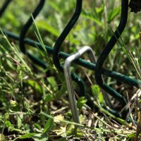 Erdanker mit Pufferscheibe Heringe 150x30mm Ø3mm Bodenanker Erdnagel Zeltnagel Anker Unkrautvlies