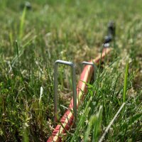 Erdanker mit Pufferscheibe Heringe 150x30mm Ø3mm Bodenanker Erdnagel Zeltnagel Anker Unkrautvlies