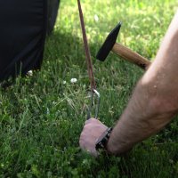 Erdanker mit Pufferscheibe Heringe 150x30mm Ø3mm Bodenanker Erdnagel Zeltnagel Anker Unkrautvlies 100 Stück