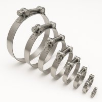 Edelstahl V2A Gelenkbolzen Schelle Schlauch Rohr Klemme 17-239mm Spannbereich 26-28mm 5x