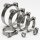 Edelstahl V2A Gelenkbolzen Schelle Schlauch Rohr Klemme 17-239mm Spannbereich 104-112mm 1x