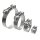 Edelstahl V2A Gelenkbolzen Schelle Schlauch Rohr Klemme 17-239mm Spannbereich 162-174mm 5x