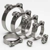 Edelstahl V2A Gelenkbolzen Schelle Schlauch Rohr Klemme 17-239mm Spannbereich 188-200mm 5x