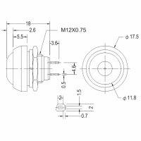5x Drucktaster Einbau Chrom Edelstahl Schließer 12mm Mini Modellbau Elektronik Schwarz