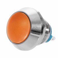 5x Drucktaster Einbau Chrom Edelstahl Schließer 12mm Mini Modellbau Elektronik Orange