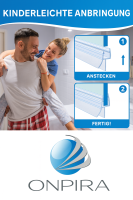 Duschdichtung Glastür 5–8mm, Dusch Tür Lippe Dichtung kürzbar 44–100cm PVC 44cm