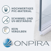 Duschdichtung Glastür 5–8mm, Dusch Tür Lippe Dichtung kürzbar 44–100cm PVC 60cm