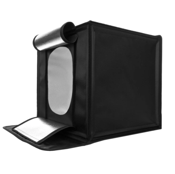 LED Fotostudio Lichtzelt 50x50cm mit LED-Beleuchtung, 4 Hintergründe, Tasche