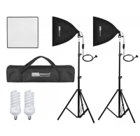2x Daylight Set ET-50cm Softbox, 1400W E27 Lampe, Stativ,...