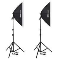 2x Daylight Set GD-50x70cm Softbox 5600W E27 Lampe Stativ Tasche 5500K Fotolicht