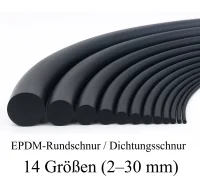 EPDM Moosgummi Rundschnur Dichtung Abdichtung Ø 2–30 mm schwarz weich Meterware 5mm