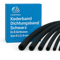 EPDM Moosgummi Rundschnur Dichtung Abdichtung Ø 2–30 mm schwarz weich Meterware 8mm