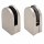 Glashalter Glasklemme 55x32 mm Chrom Edelstahl Optik Glas 8mm Rohr 42,4 Flach