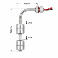 V4A Edelstahl Schwimmerschalter Pegelschalter Wasserstandsensor Tank Sensor Gebogen 90°